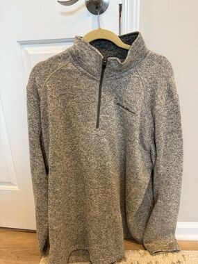 Eddie Bauer Men’s Quarter Zip Sweater Size 2X Gray